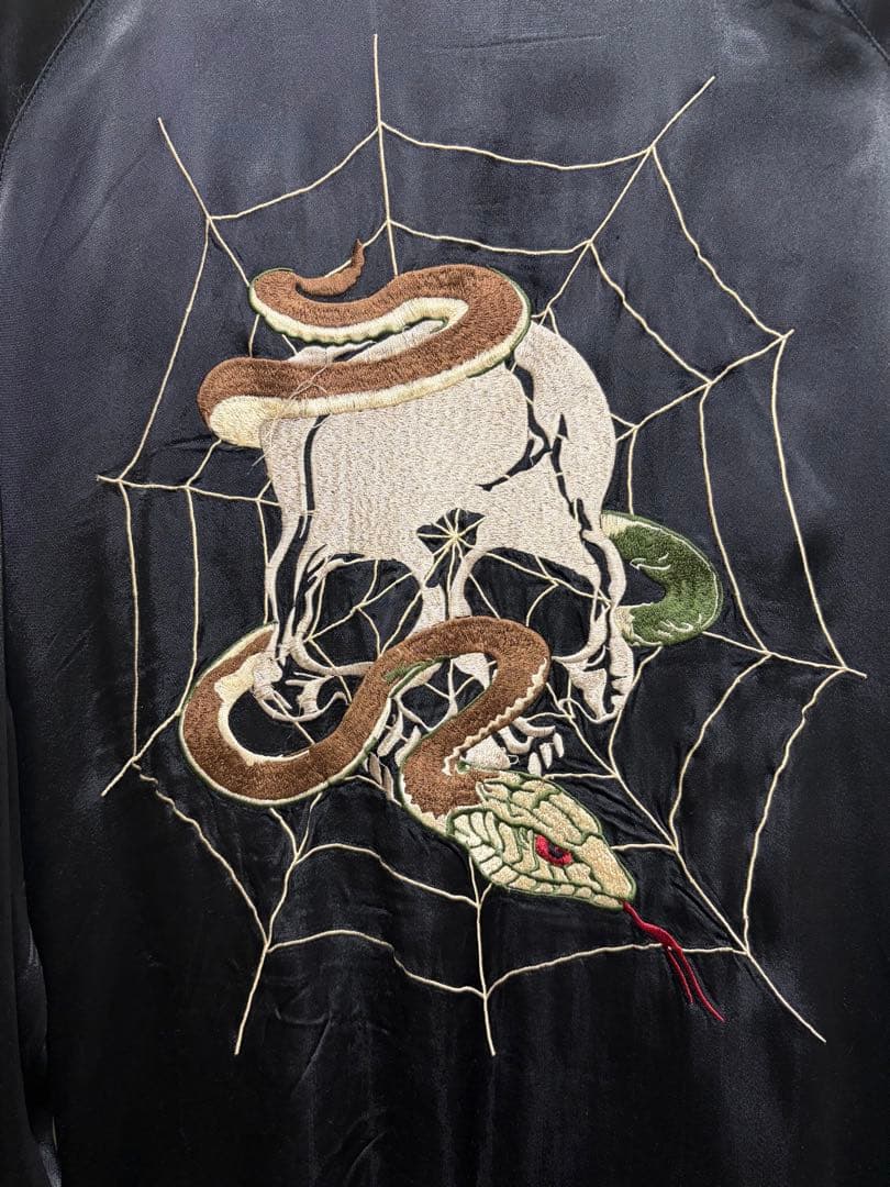 JUNKSTAR リバーシブル刺繍スカジャン スカル 骸骨 スケルトン Y2K