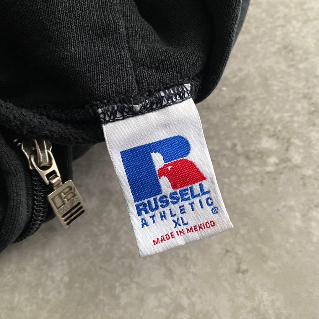 RUSSELL ラッセル 無地ジップパーカー ブラック XL 00s RUSSELL