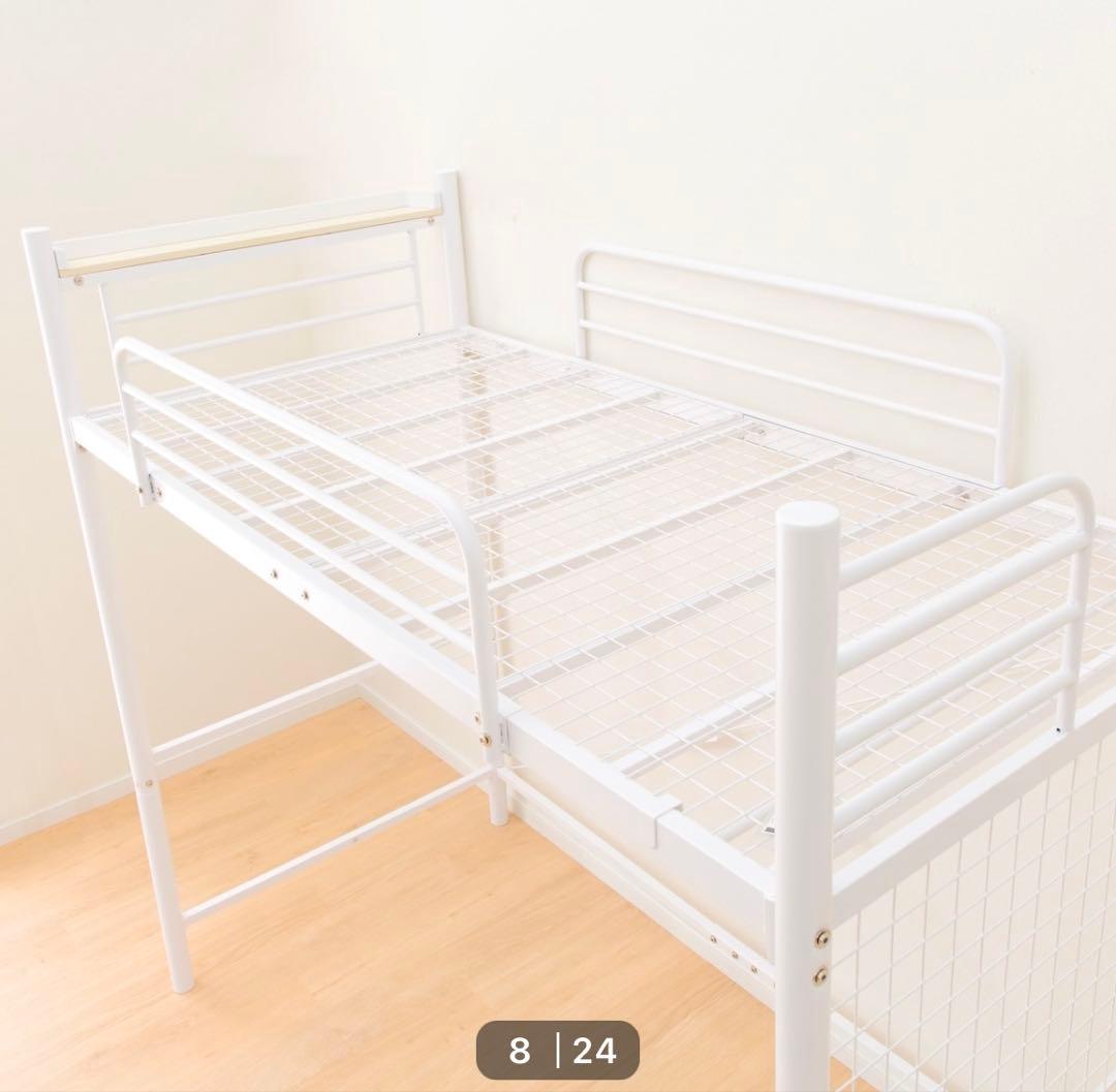 ニトリ階段付きロフトベッド ホワイト - メルカリ