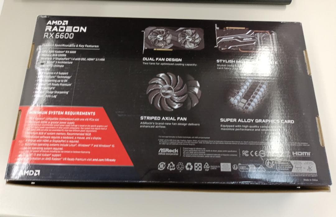 グラフィックボード・グラボ・ビデオカード ASRock Radeon RX6600 GDDR6 8GB