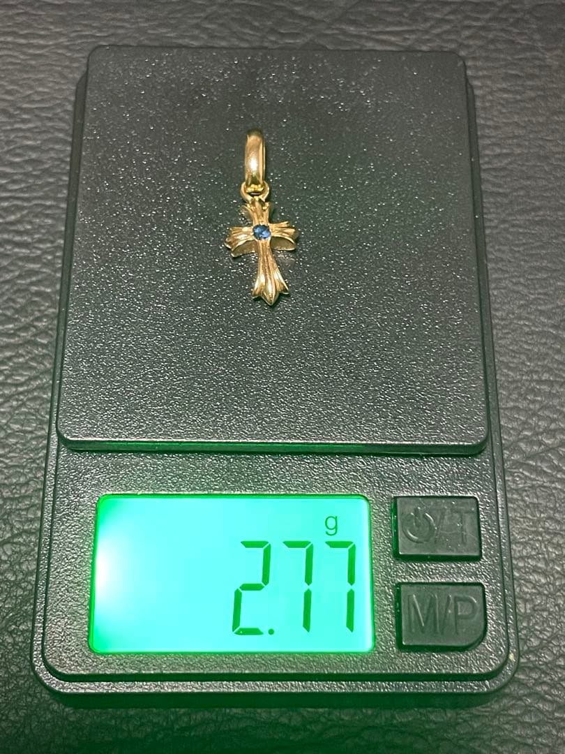 k18/サファイア　クロスペンダントトップ　十字架ネックレス　2.77g 本物