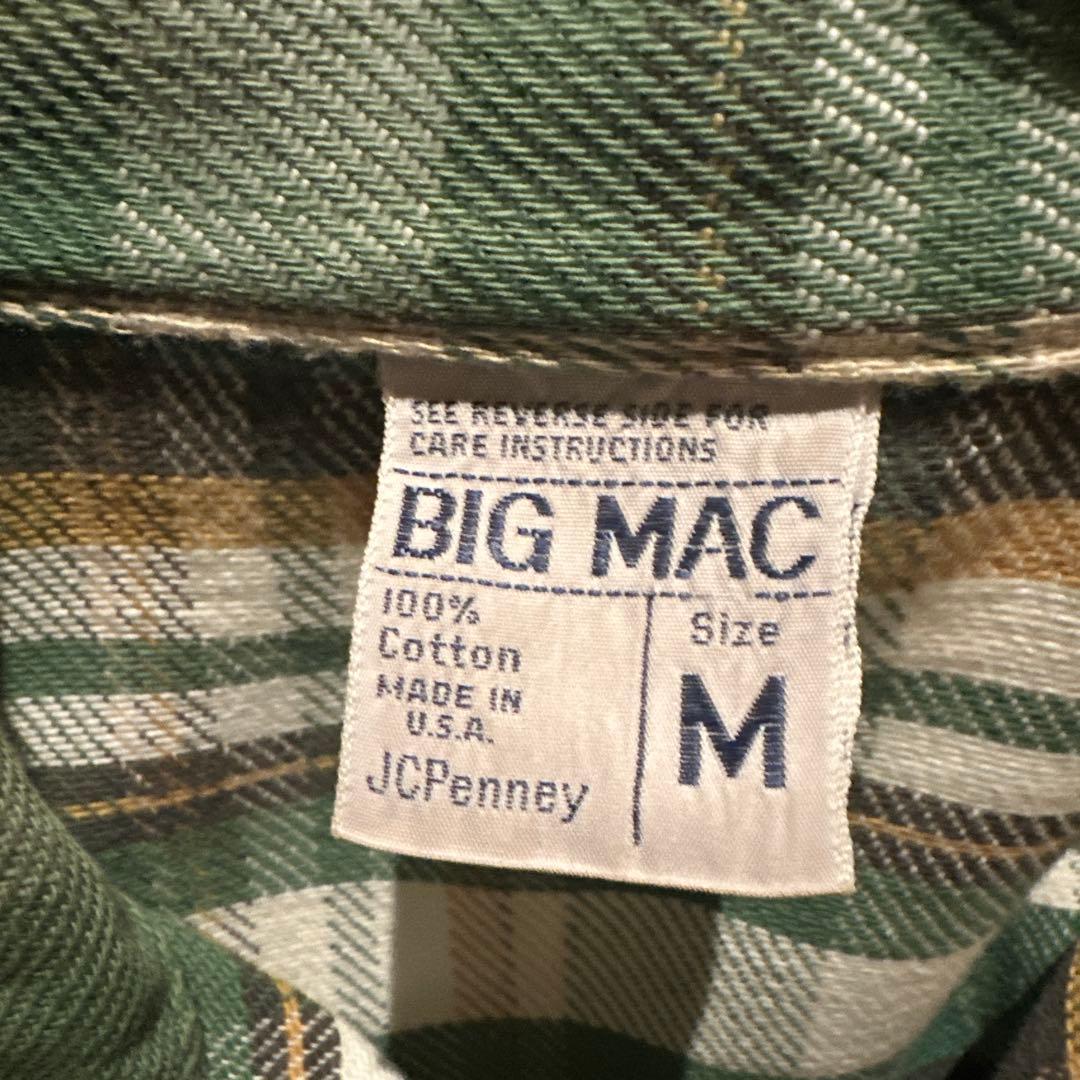 70s USA製 BIGMAC ビッグマック フランネルシャツ 70s JCPenney BIGMACビッグマック オンブレチェック コットン