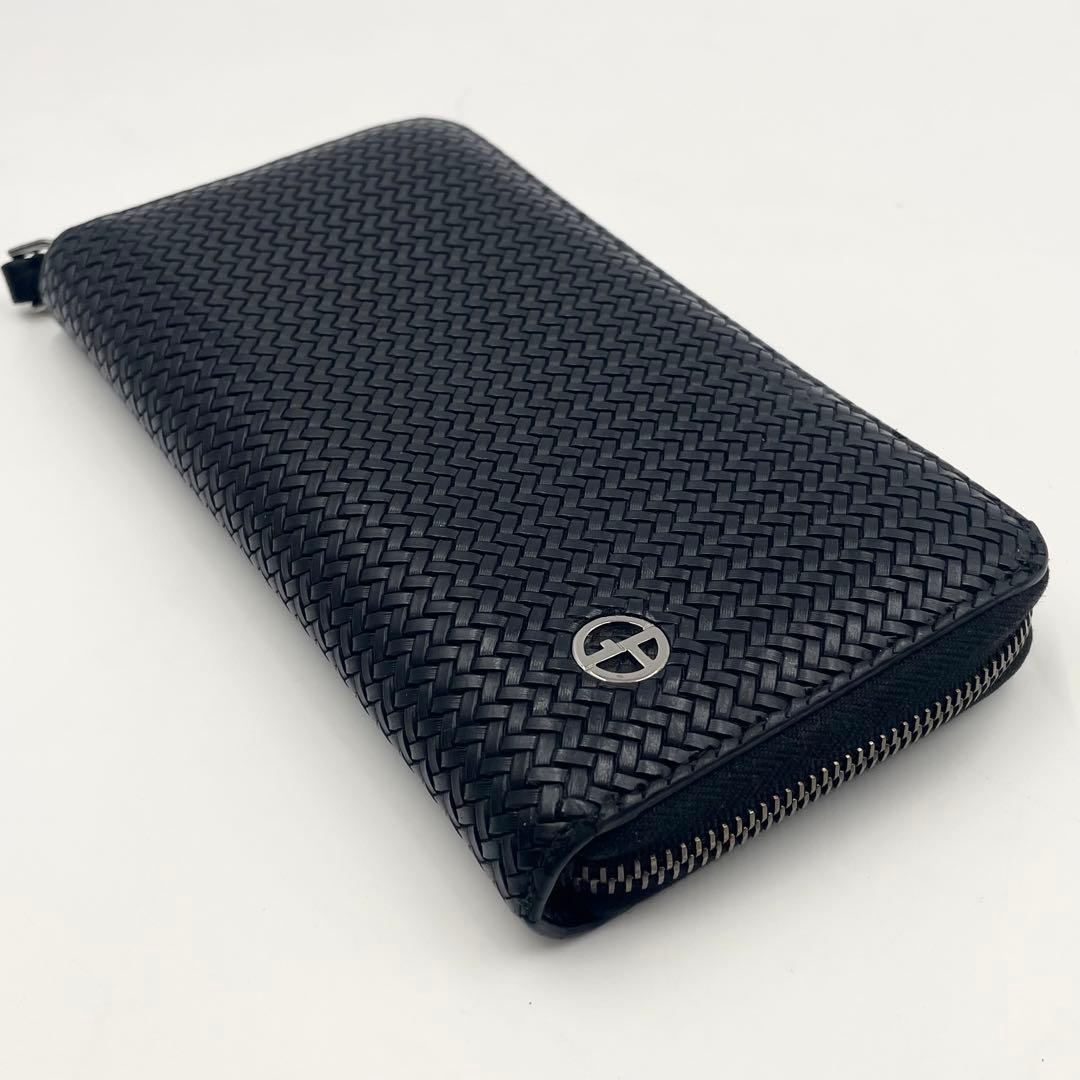 最高級】ジョルジオアルマーニ 長財布 イントレチャート ジッパー