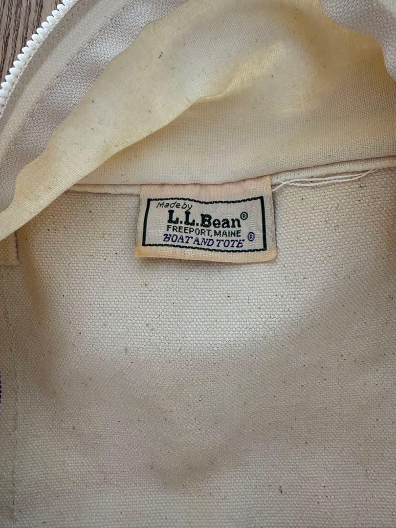 90s L.L.Bean トートバッグ アイボリー/グリーン