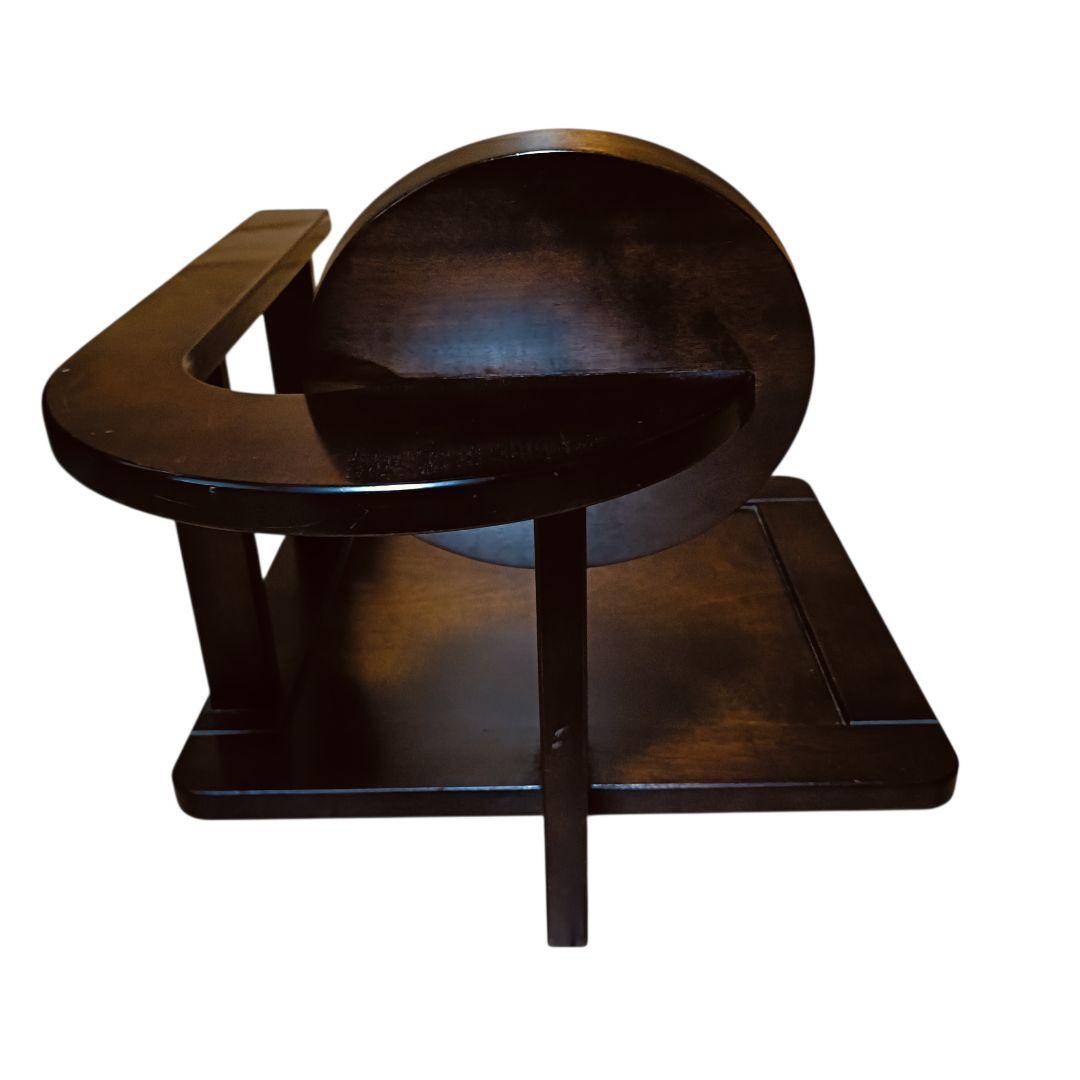 木製 民芸家具 座椅子 星野民藝タイプ 円形背もたれ ダークブラウン