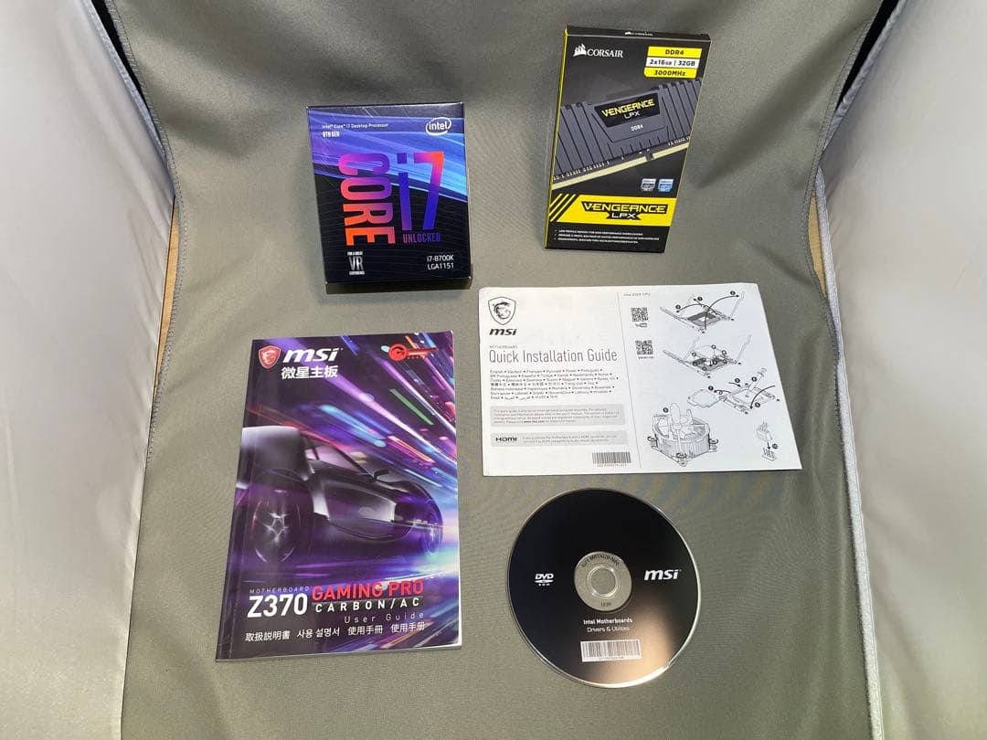 マザーボード Corei7-8700K msi Z370gaming pro CARBONAC