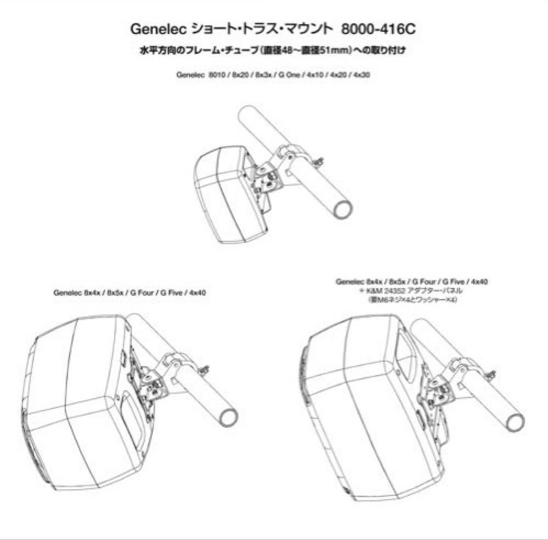 GENELEC スタンド２つセット　ショートトラス・マウント8000-416C