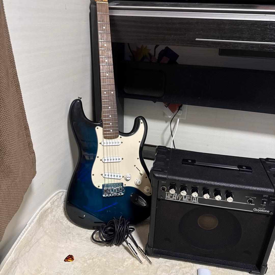 エレキギター シールドピックアンプ付き Amazon.co.jp: SELDER エレキギター ネイビー ピック、アンプ