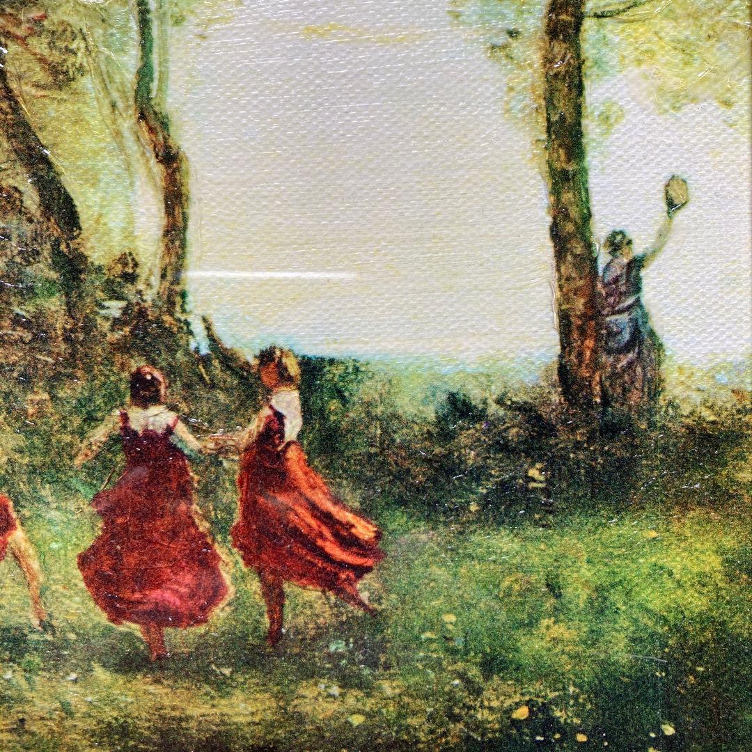 コロー「朝、 ニンフの踊り」 複製絵画 32×41CM額縁41.5×50.5CM