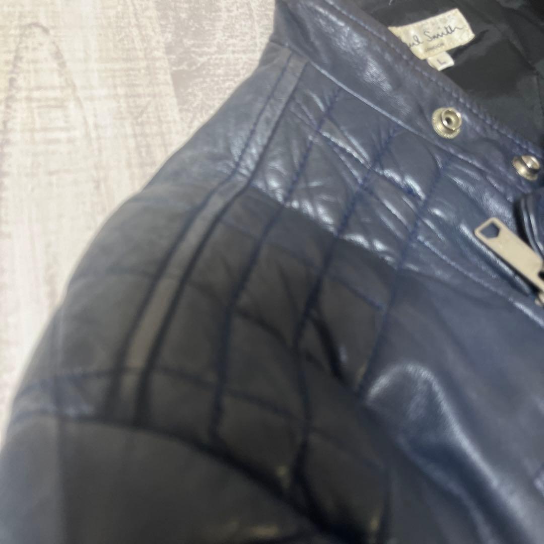 定価約12万 激レア】Paul Smith パテッド ライダース ジャケット