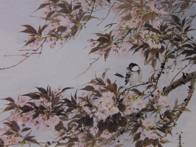 仁科重美、【山桜】、希少画集画より、状態良好、新品高級額装付