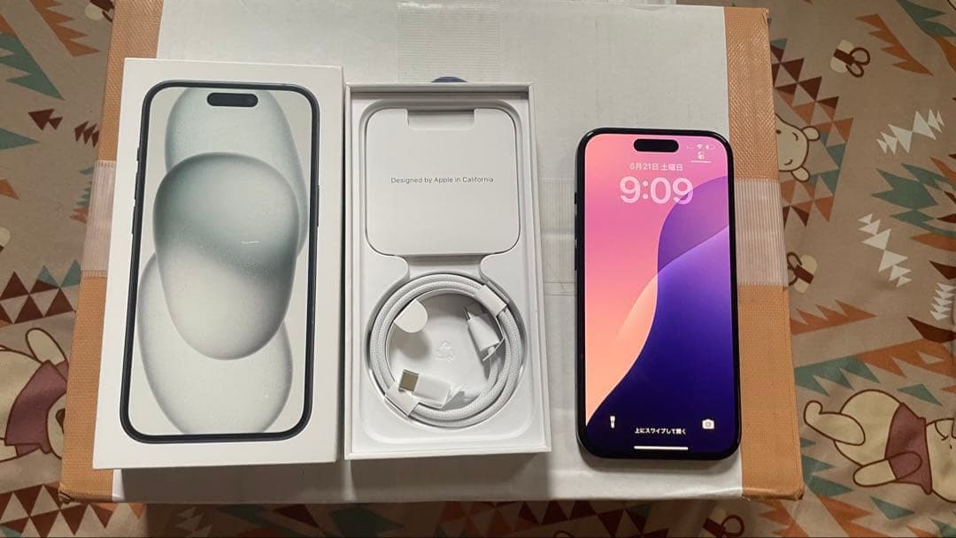 超美品 iPhone 15 128GB 黒 SIMフリー動作確認済 100% iPhone 新品未開封 SIMフリー 15 128GB Black MTMH3J/A Apple 本体