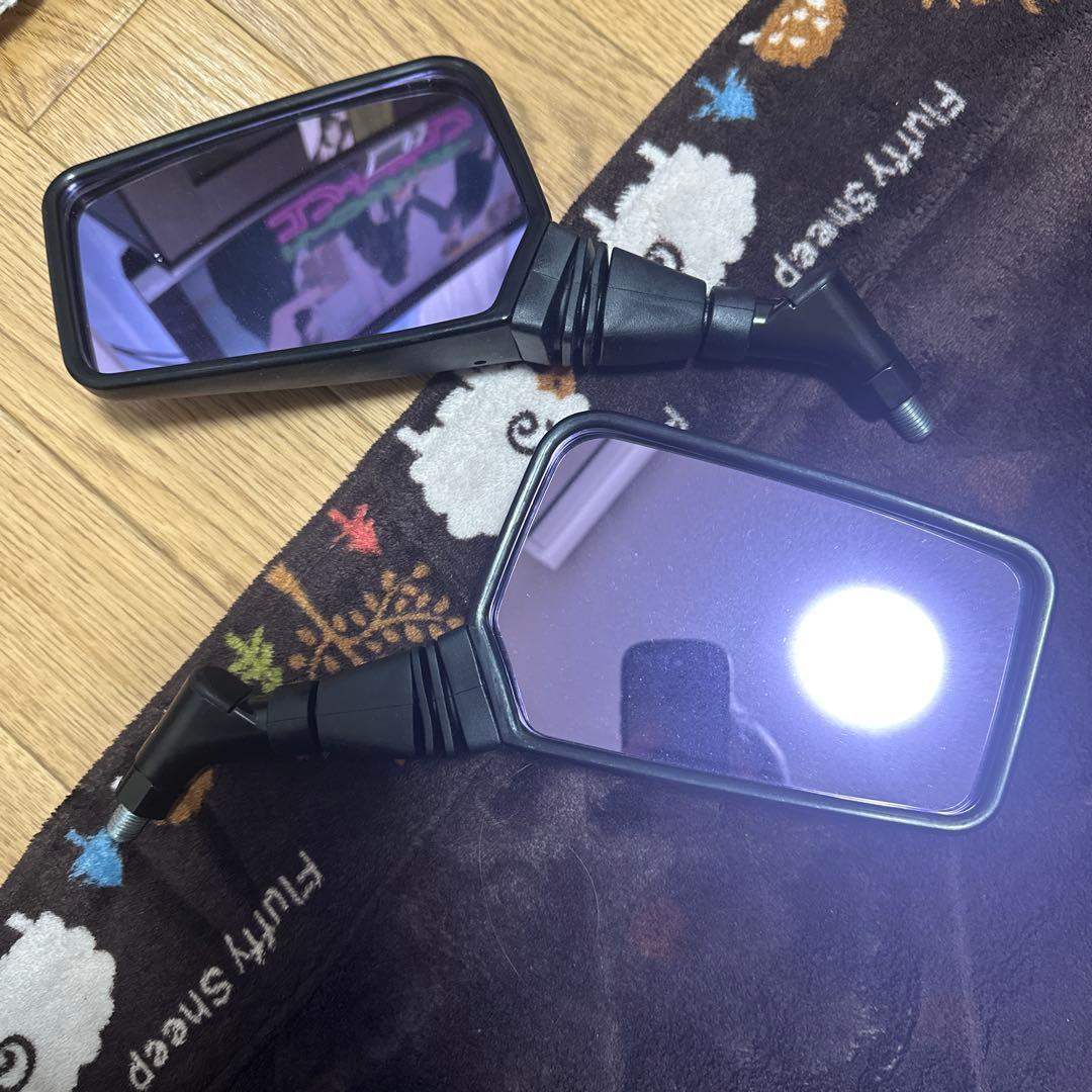 ナポレオンミラー タナックス AZ-104-8 エーゼットミラー シルバー鏡 8mm ブラック 左右