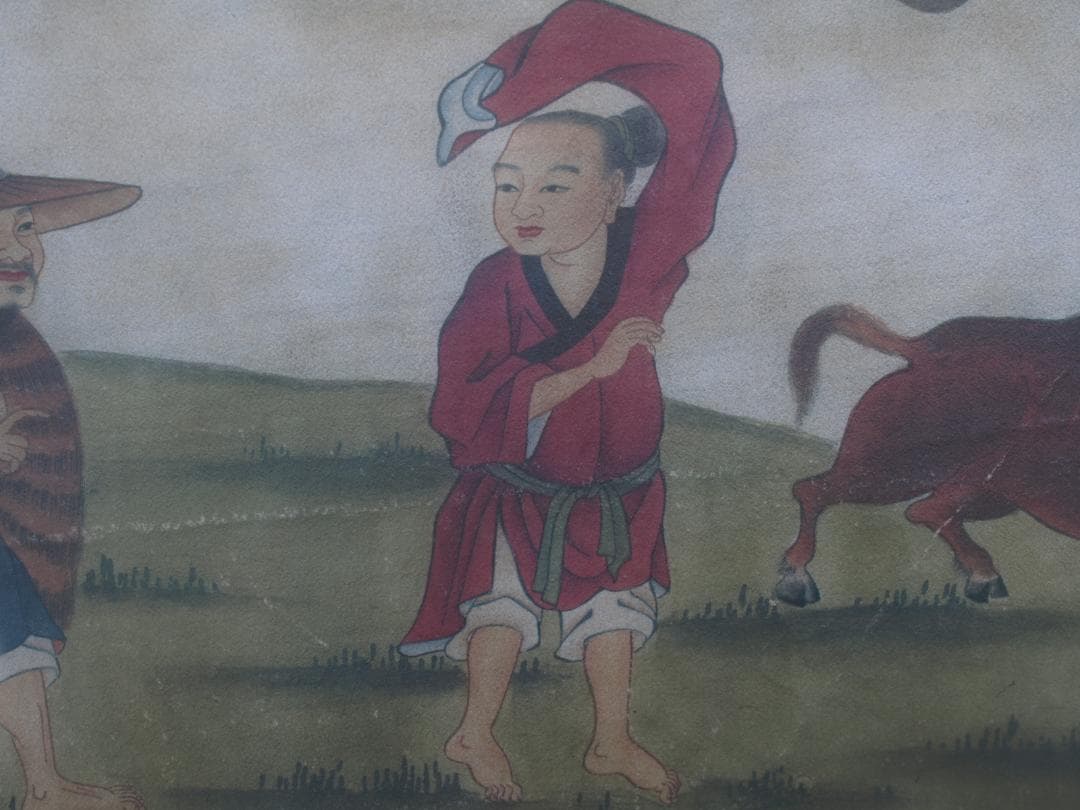 中国唐時代 敦煌莫高窟壁画 彩絵 人物像 発掘品 AK1733A10-4 - メルカリ