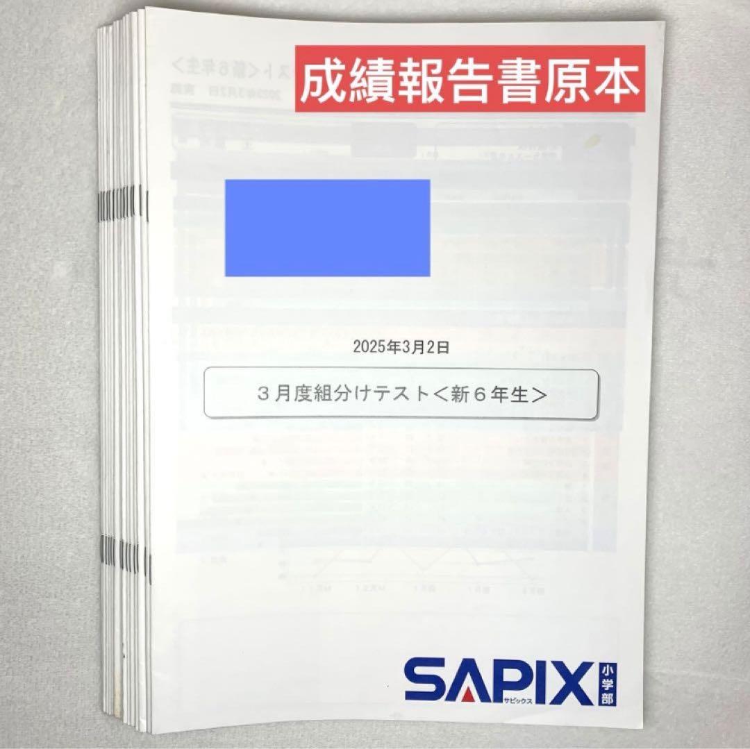 サピックス 6年 フルセット 3月 入室 組分け テスト 年間テスト 美品