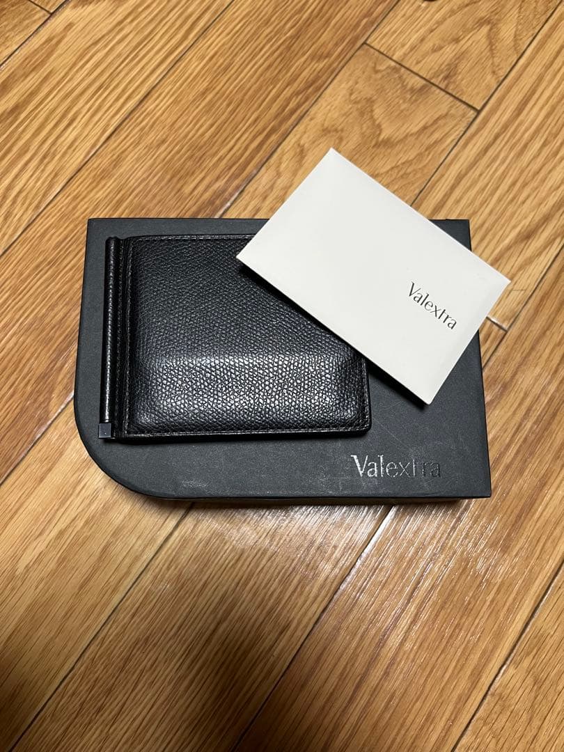 r*a様 Valextra ブラック マネークリップ Brandol / Valextra ヴァレクストラ 折り財布 レザー GRIP SPRING