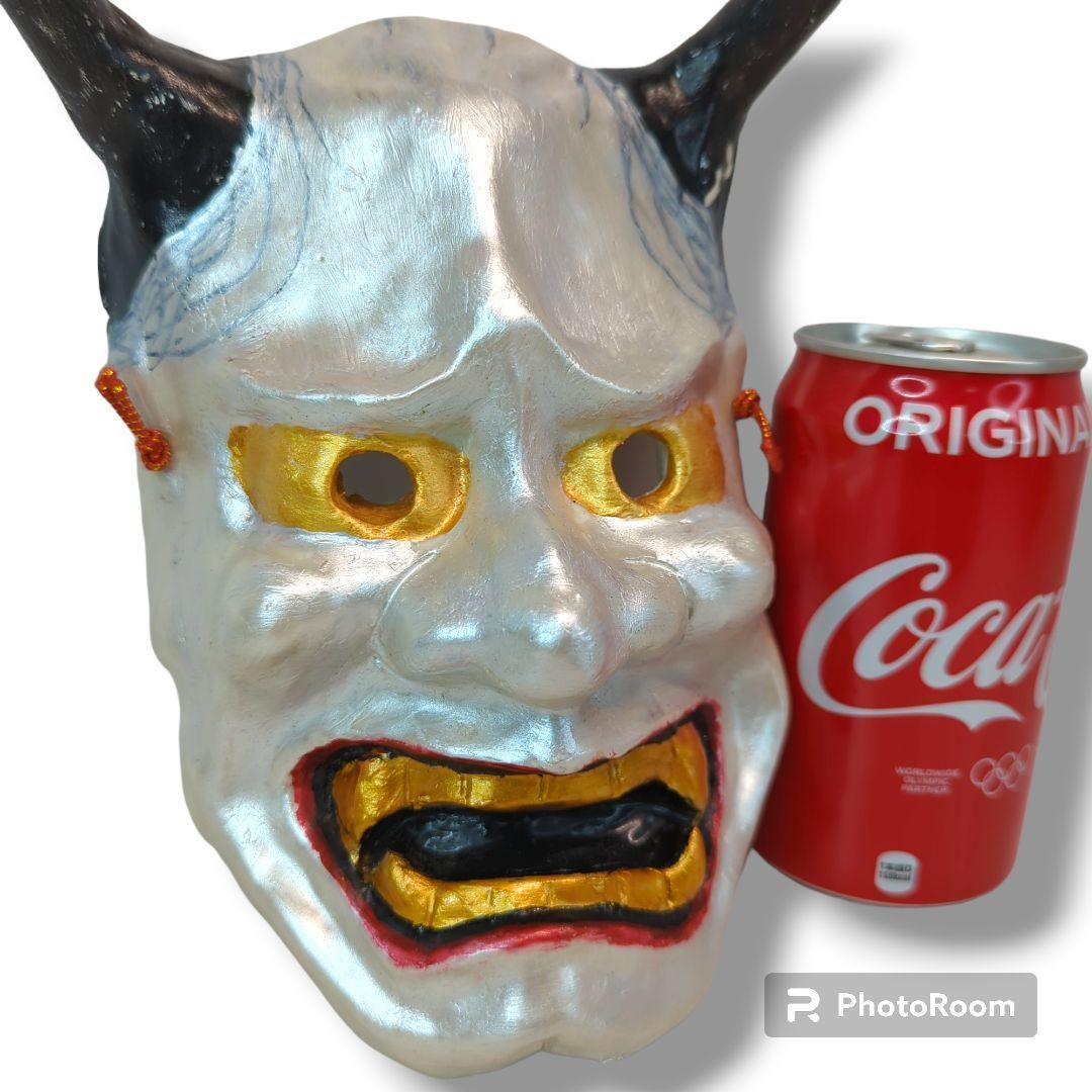 陶器オブジェ／夜叉／般若／鬼／能面／マスク／焼き物／手塗り／壁掛け