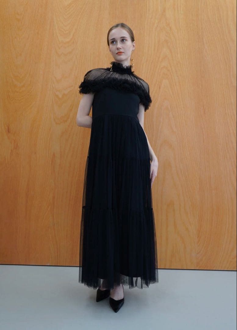 acka sheer shoulder dress オケージョンワンピース - メルカリ