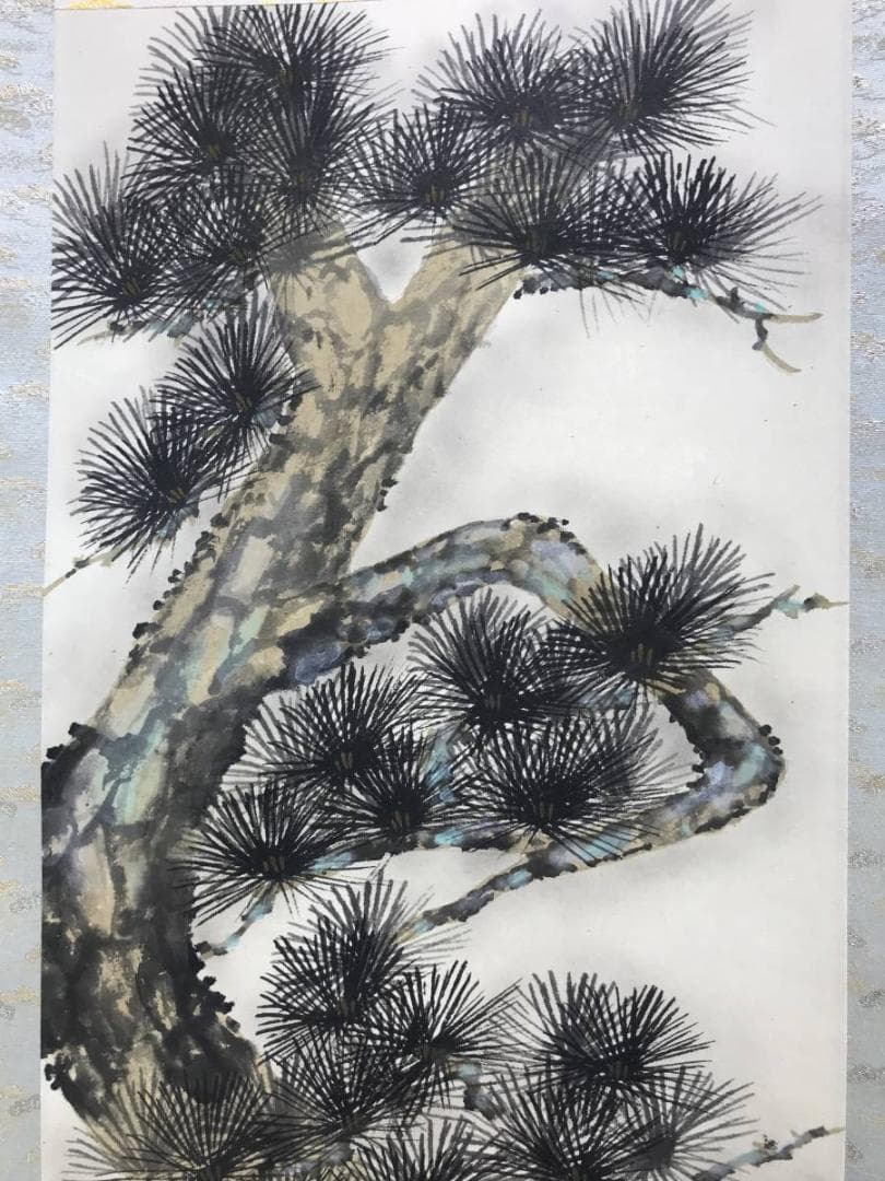 真作】朝陽/老松図/松図/寿の松/掛軸/名家伝来/AD-838