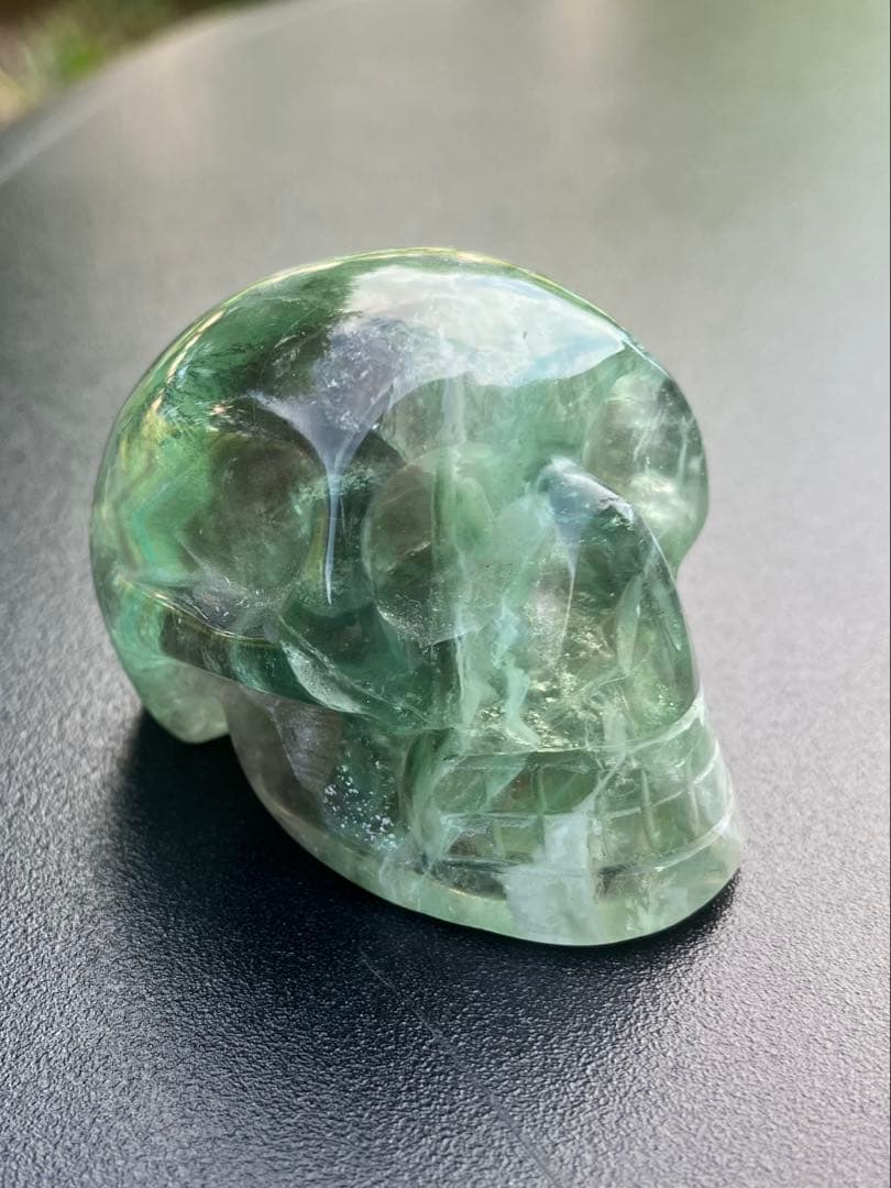 グリーン　フローライト　スカル　モチーフ グリーンフローライト 38.074ctルース