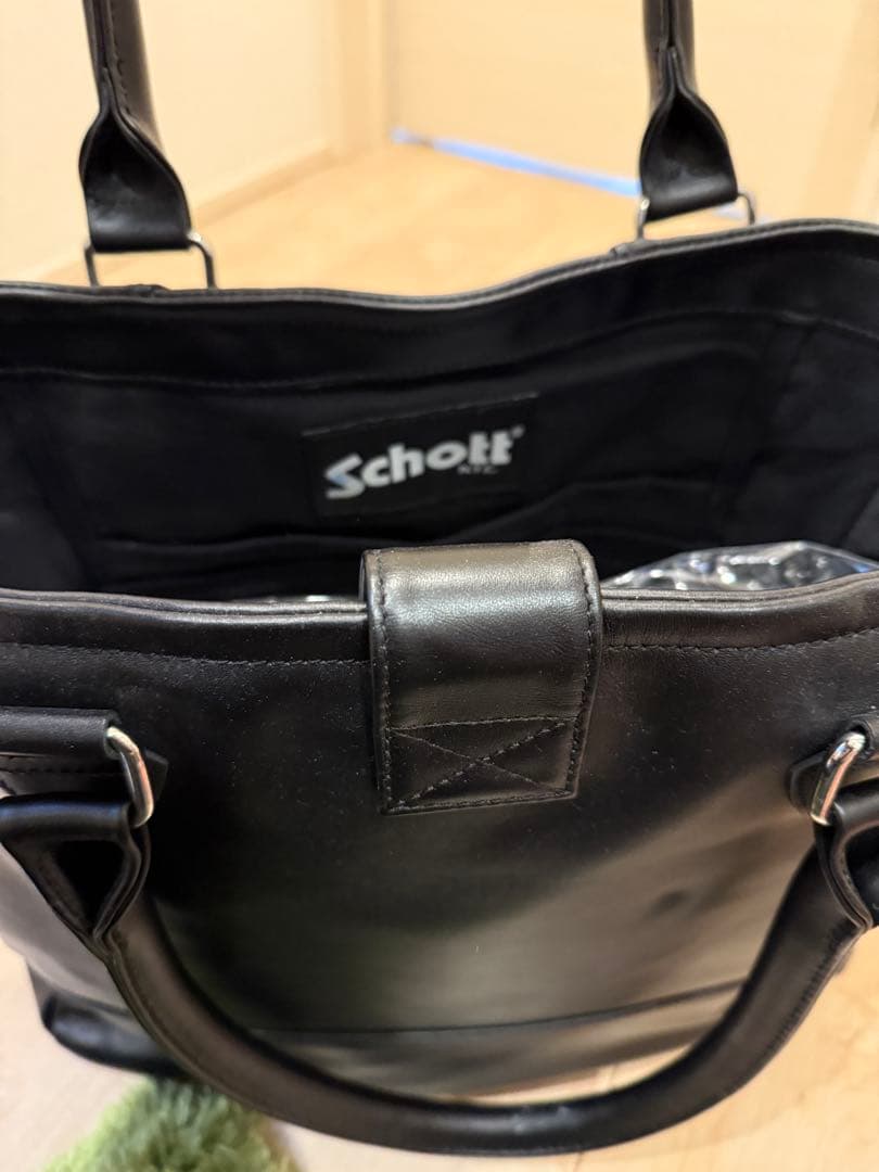 む　《新品未使用》　Schott ライダース　トートバッグ　ブラック