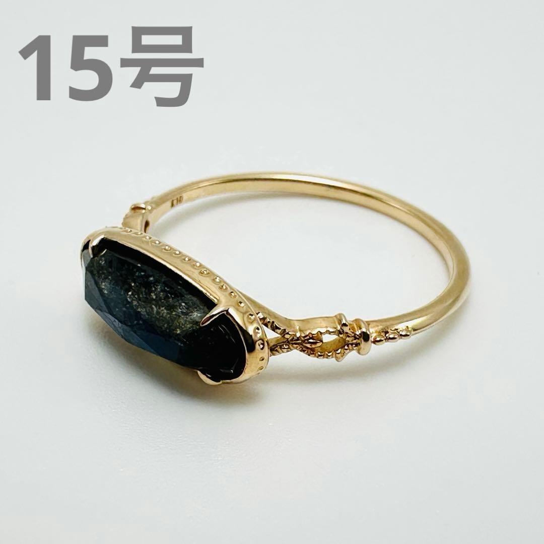 agete アガット K10 ラブラドライト リング ミル打ち 15号 - メルカリ