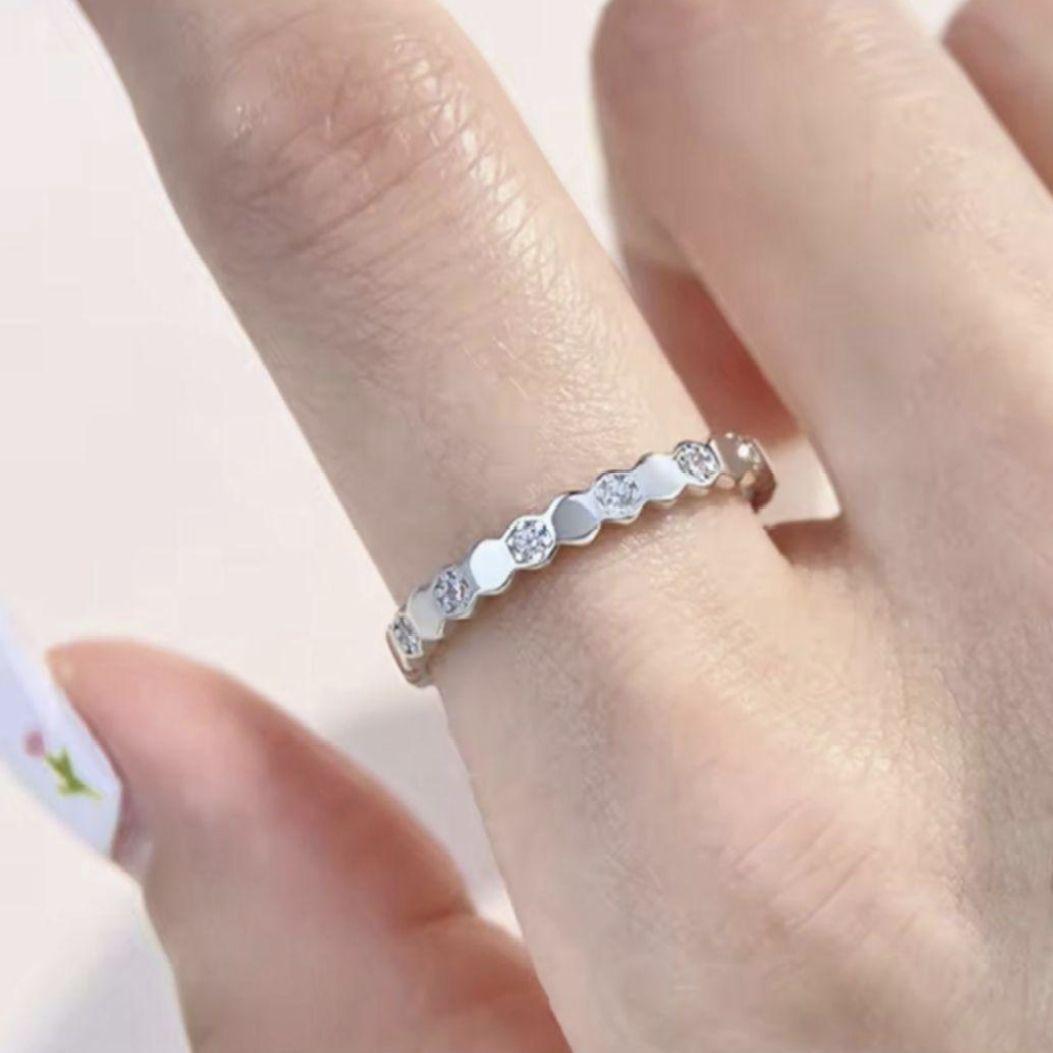 2421高級 sona ダイヤモンド フルエタニティ リング ハニカム シルバー