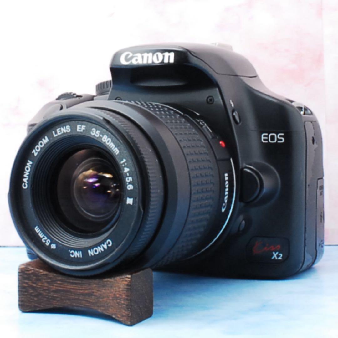 ★キャノン Kiss X2★初心者向けセット★一眼レフカメラ★バッグ付き！