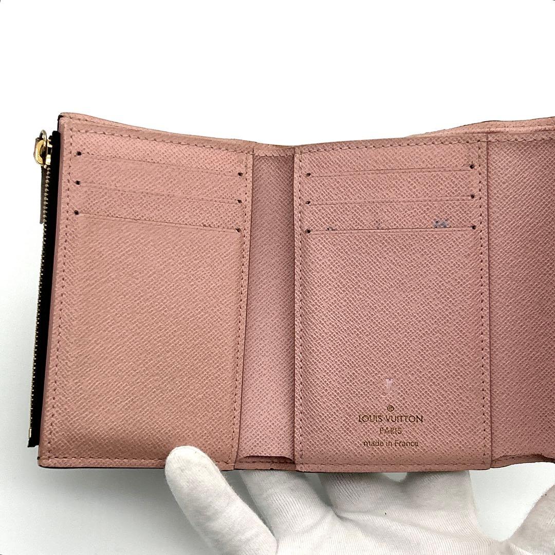 可愛い☆ルイヴィトン モノグラム 三つ折り財布 ヴィクトリーヌ ピンク