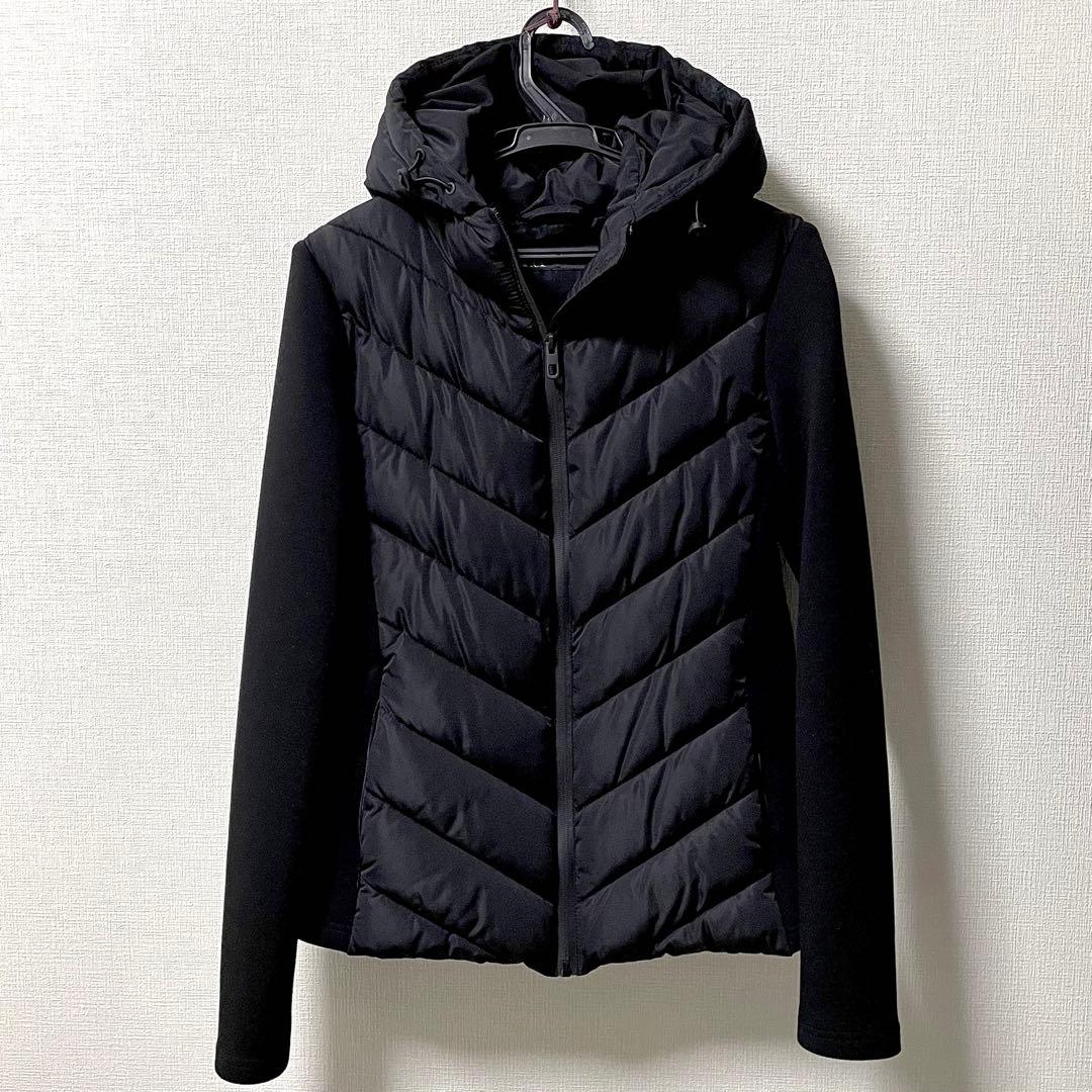 ZARA コントラストパフジャケット ブラック - メルカリ