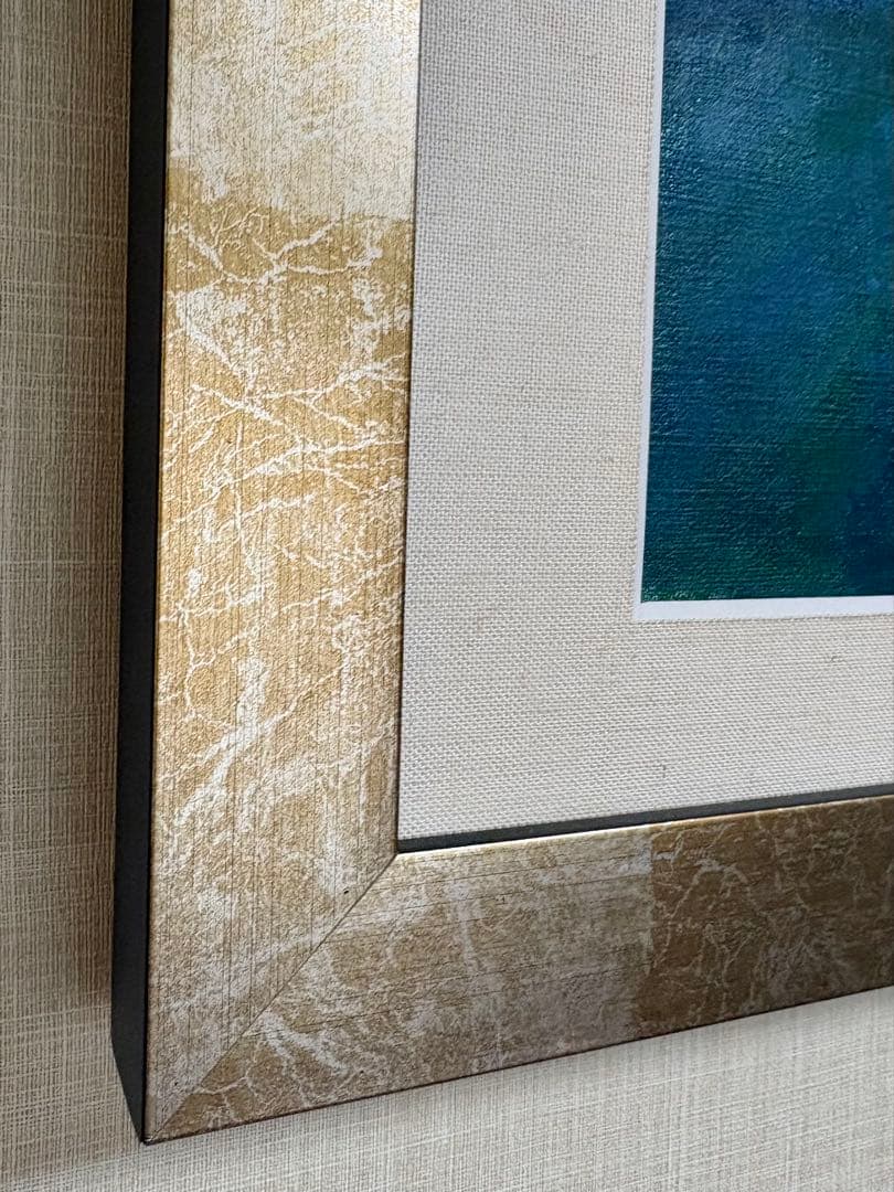 油彩原画 『睡蓮』 F8キャンバス 額装品 B9816868 通販