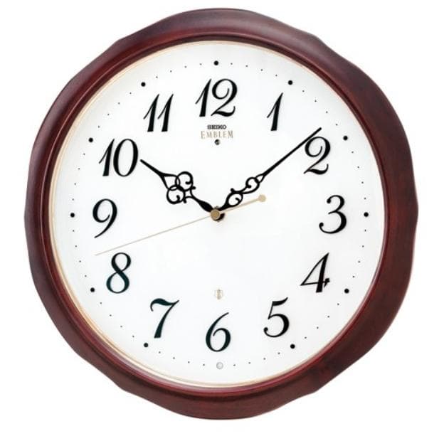 訳あり品 セイコー エンブレム 電波掛け時計 SEIKO EMBLEM（セイコー エムブレム）薄型電波掛け時計 HS548B 茶