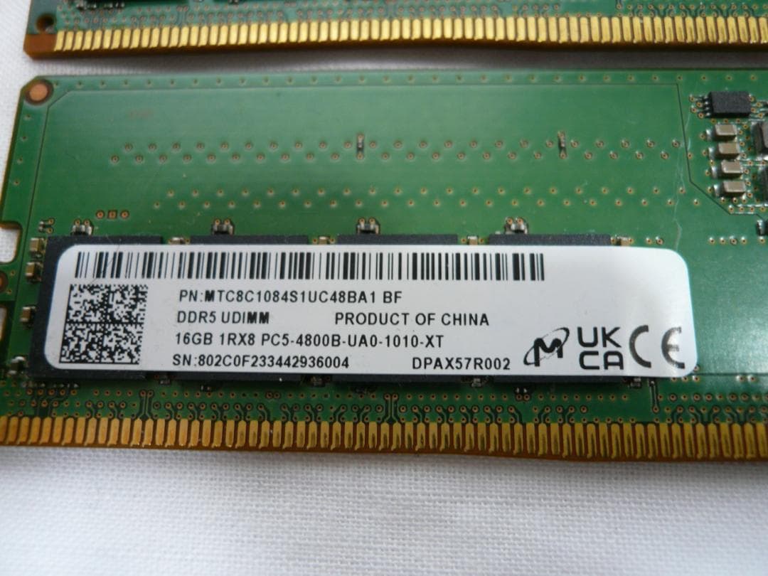 DDR5 32GB PC5-38400 PC5-4800 16GBx2枚