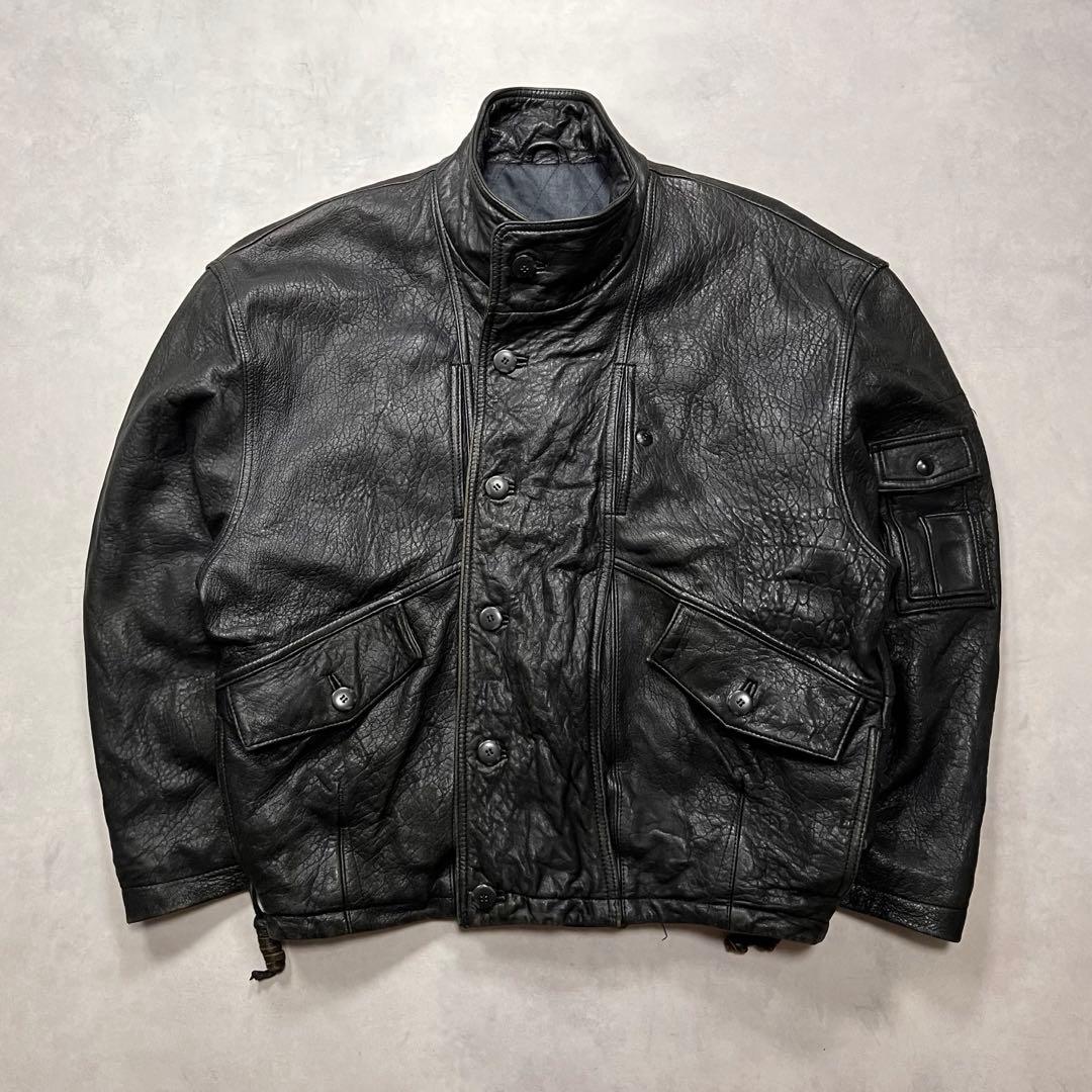 80s BALL BASIC leather MA-1 レザーボンバージャケット - メルカリ