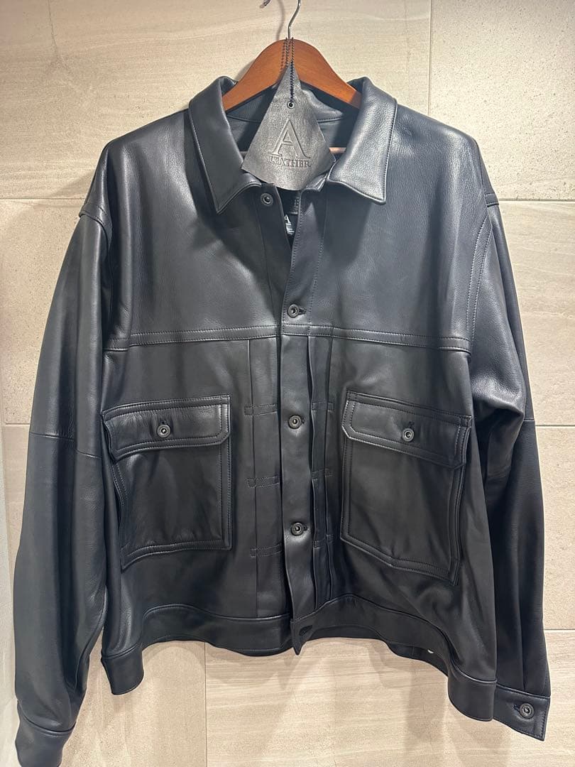 即完売品 A leather エーレザー トラッカージャケット 56 OVY - メルカリ