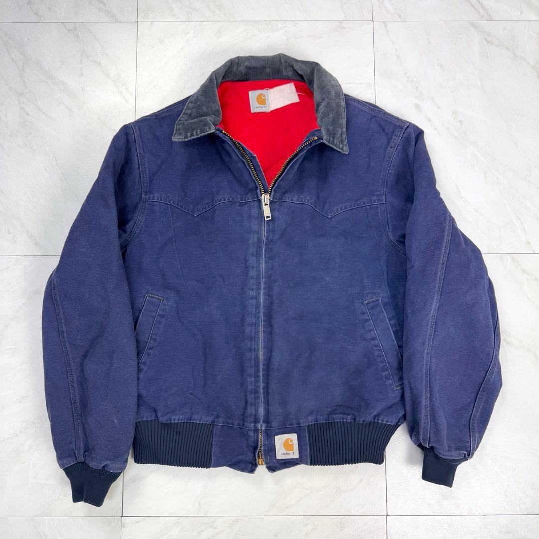 希少カラー 90s カーハート サンタフェジャケット ネイビー L〜XL相当