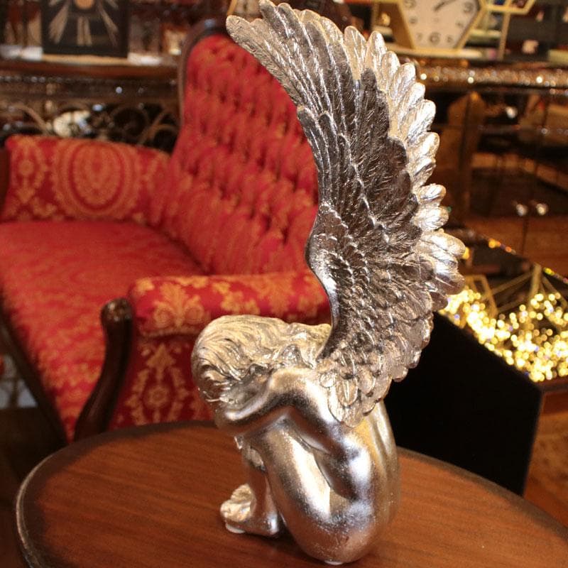 天使のオブジェ シルバーカラー 樹脂製 高さ41cm 銀 143-138 - メルカリ