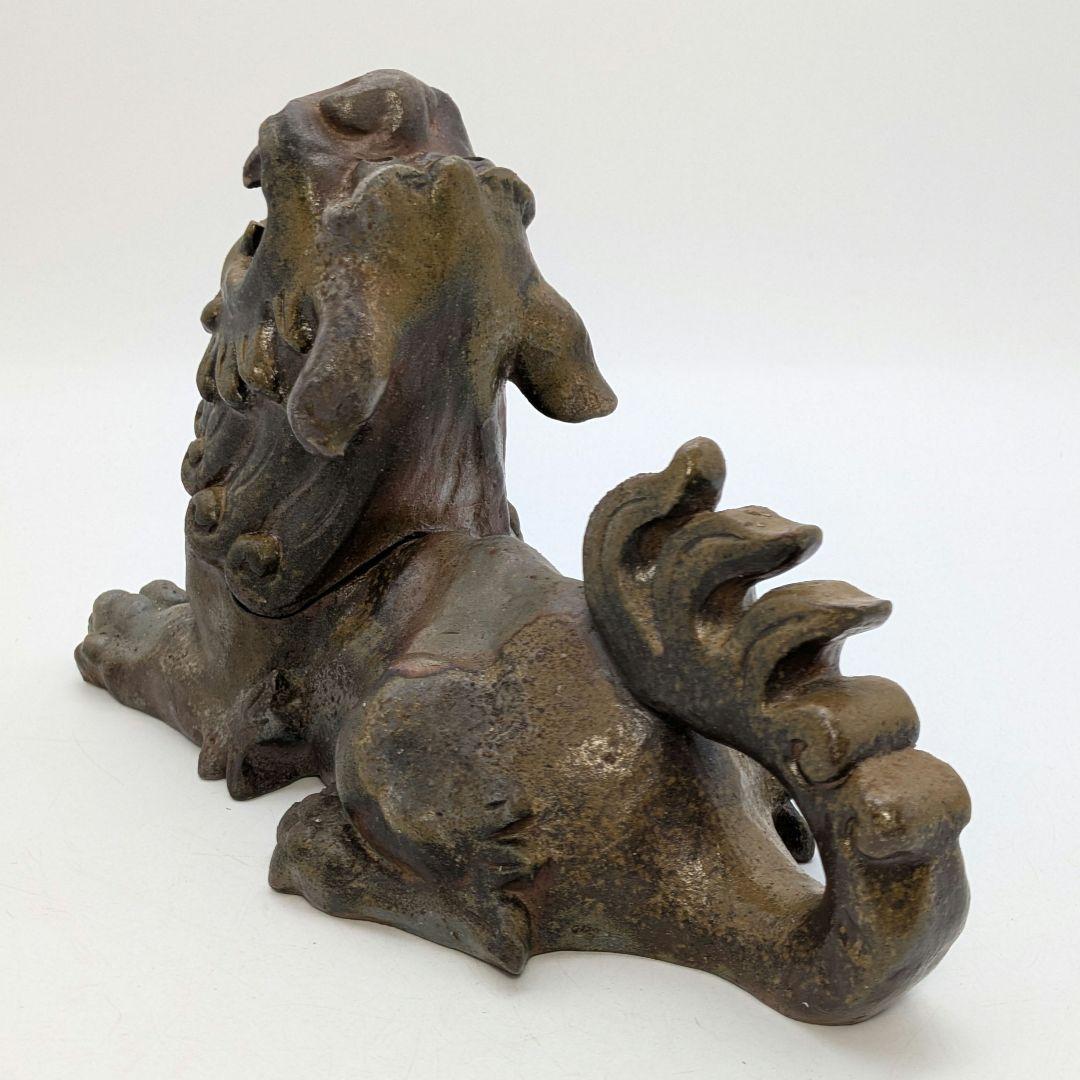 未使用】岡山県重要無形文化財 浦上善次 備前焼 獅子香炉 共箱共布