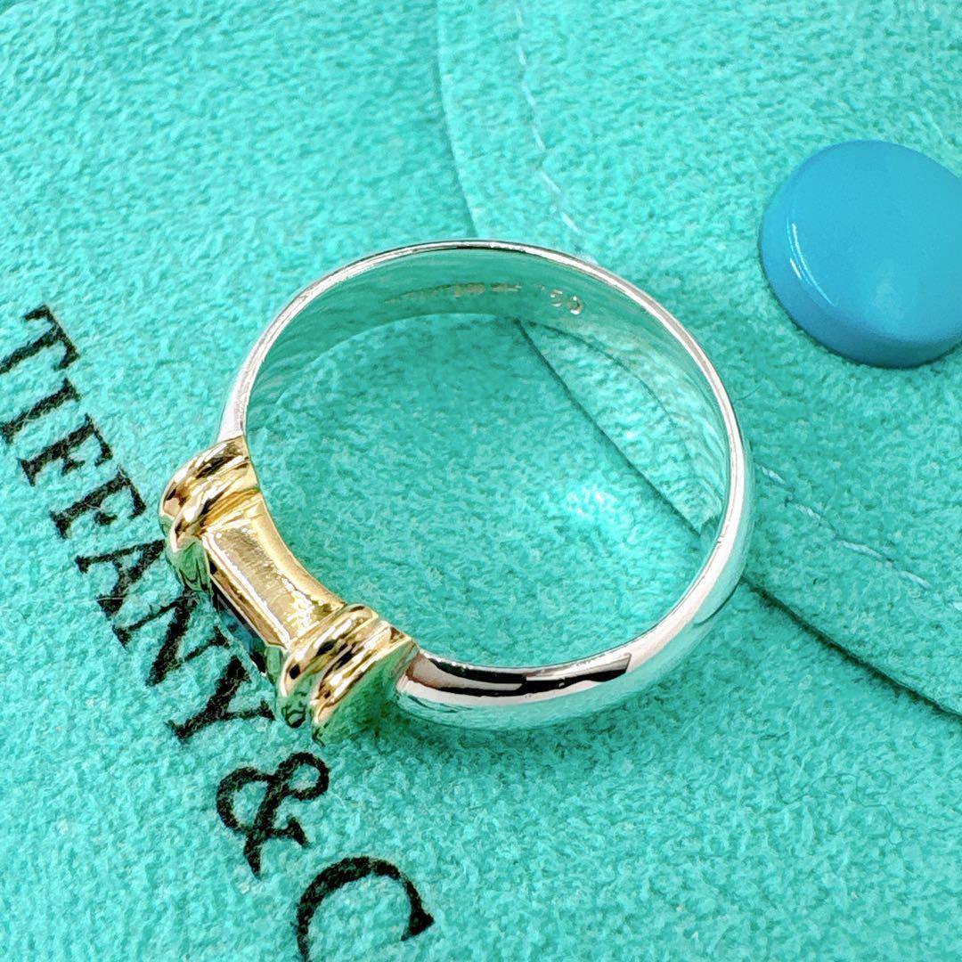 極美品 オールドティファニー サファイア コンビ8.5号 シルバー925 k18