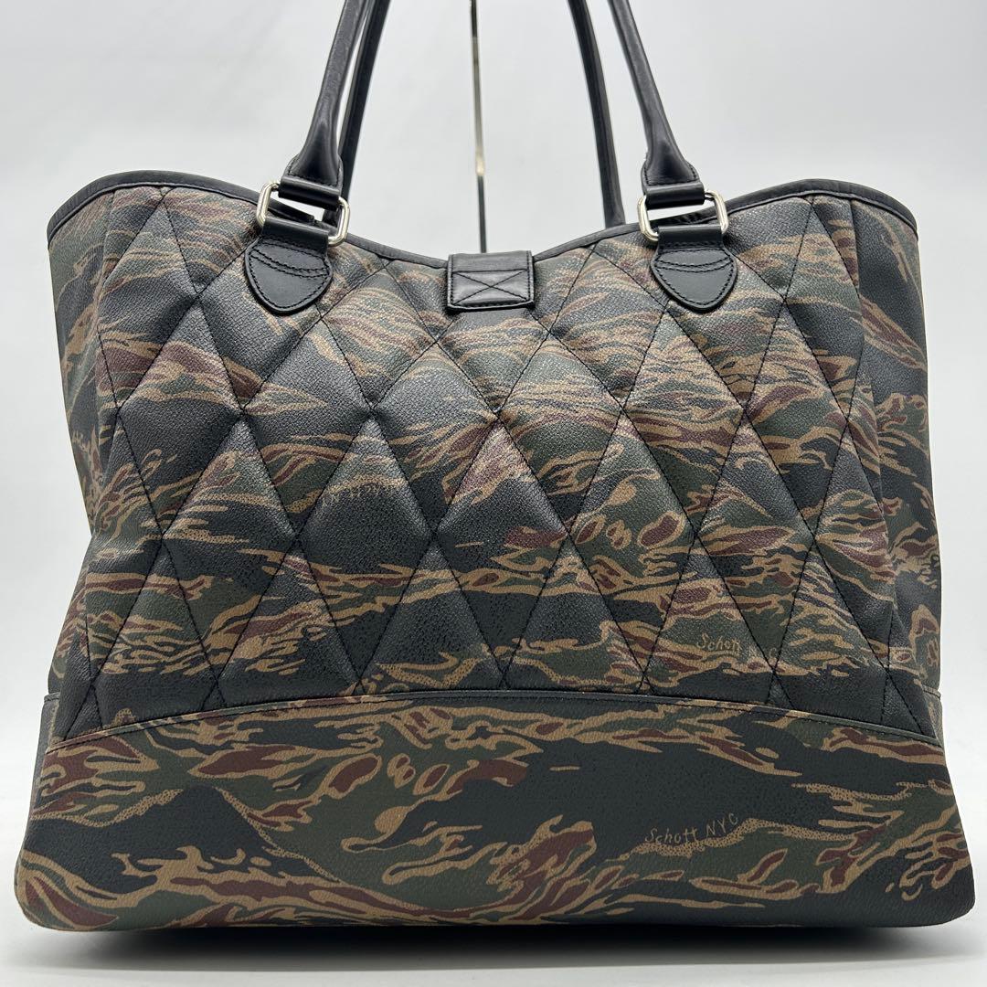 極美品 A4可】ショット トートバッグ カモフラ スタースタッズ