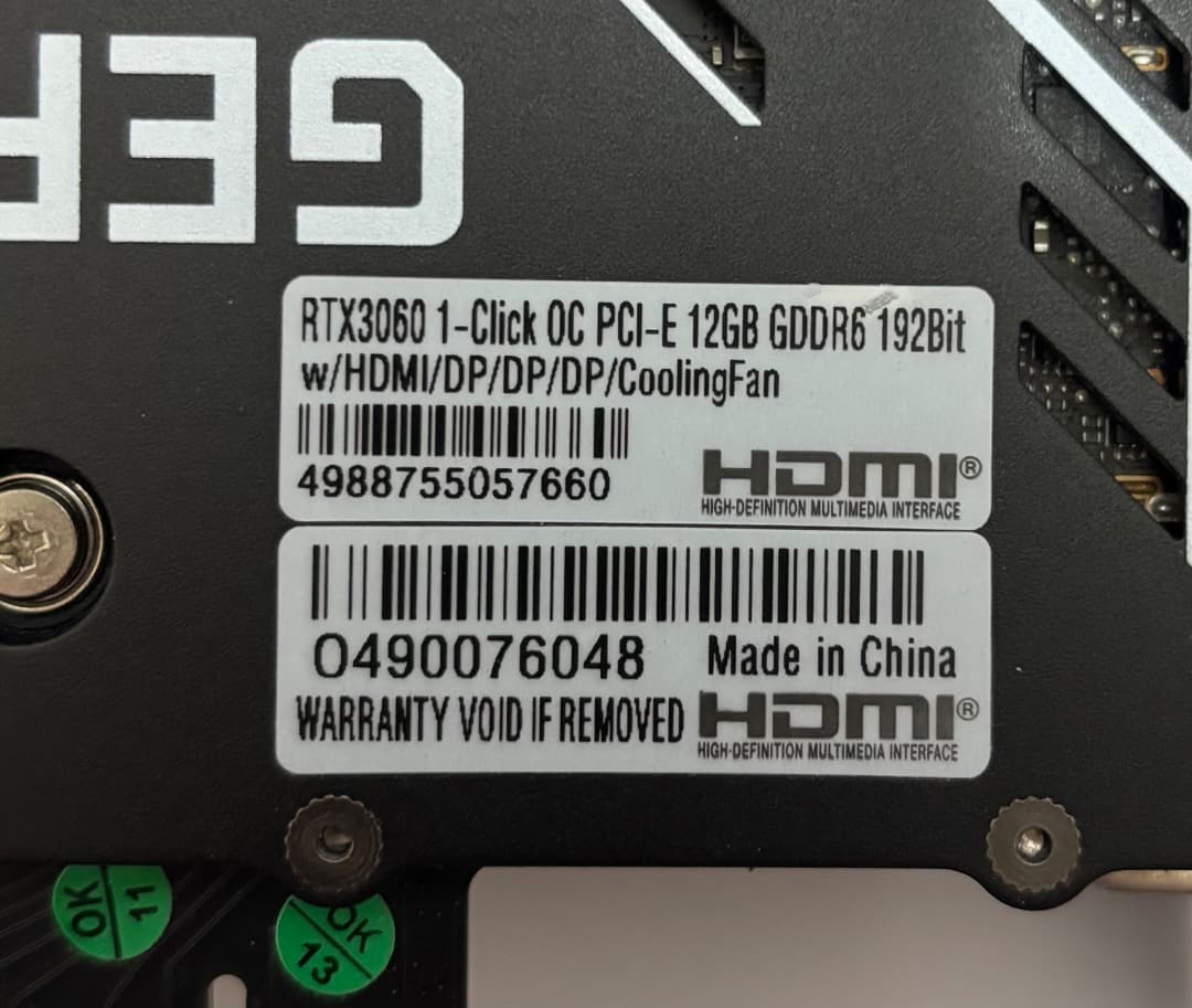 グラフィックボード・グラボ・ビデオカード NVIDIA GeForce RTX 3060 12GB