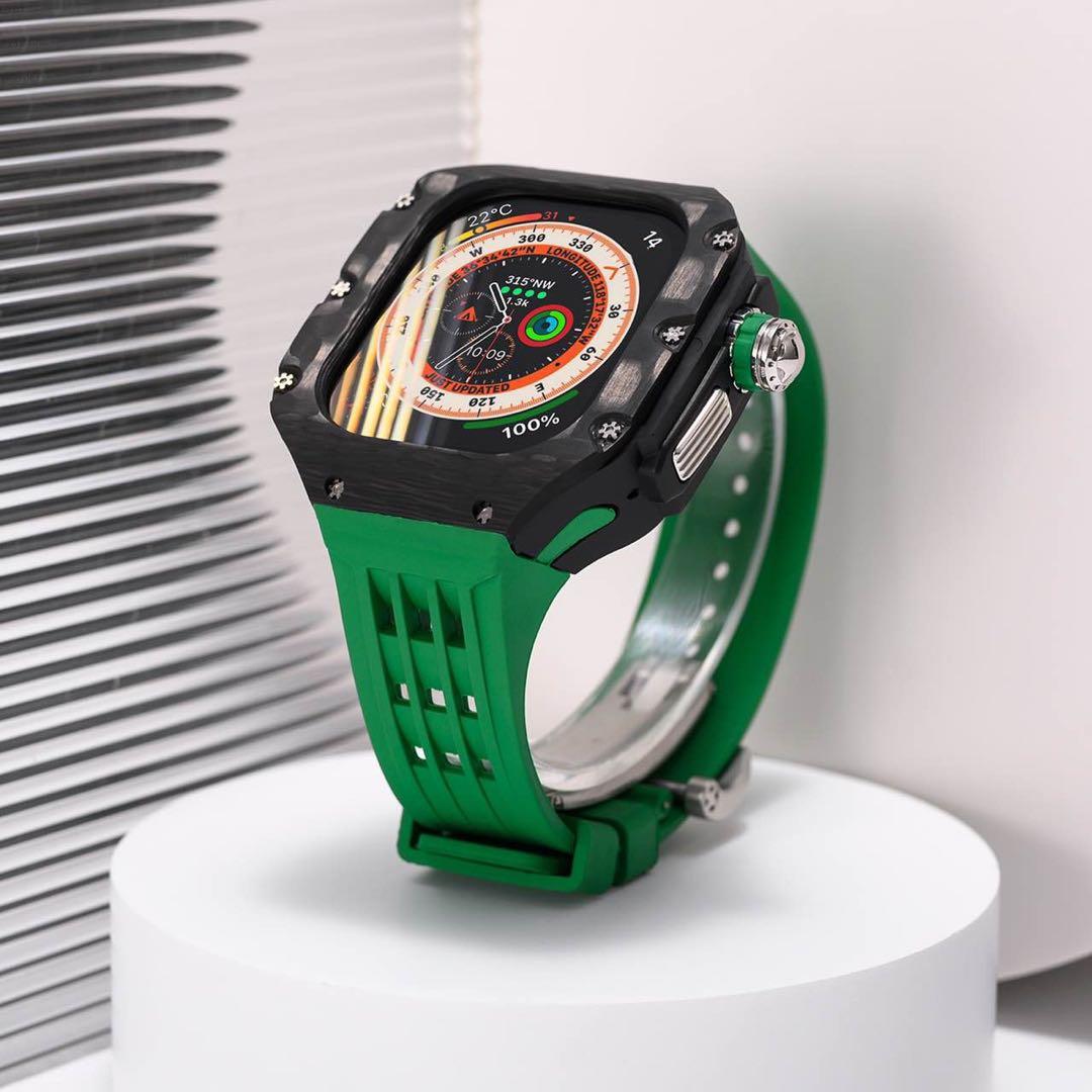 アップルウォッチ  Ultra 49mm用ケースカーボンファイバー カスタム