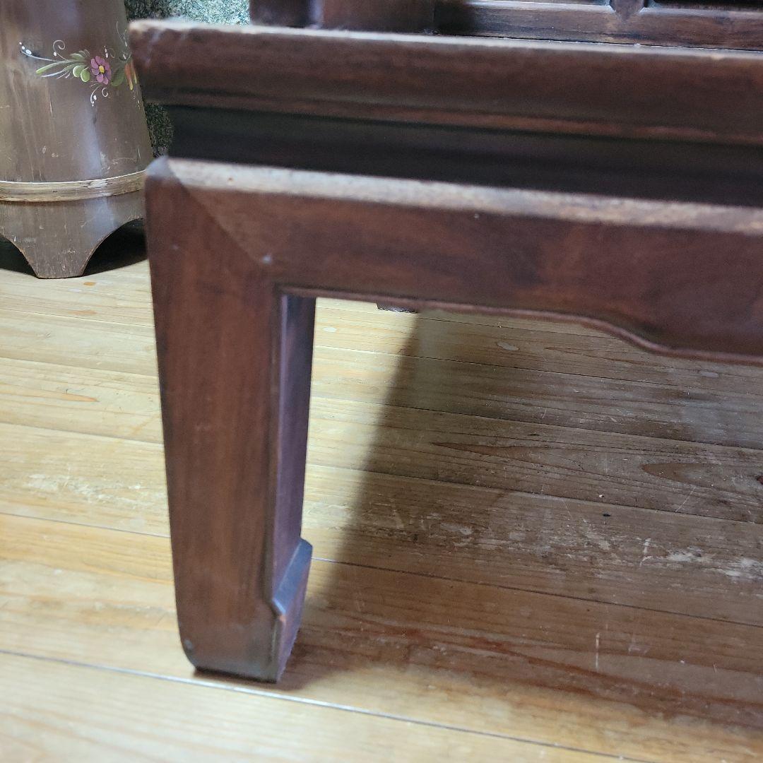 貴重】アンティークチェア 唐木 中国 花梨 螺鈿 花鳥図 レトロ