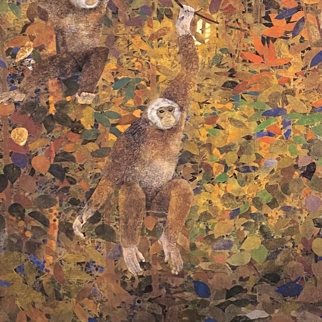 大豊世紀、【森の中に】、希少な額装用画集より、新品額装付、状態良好