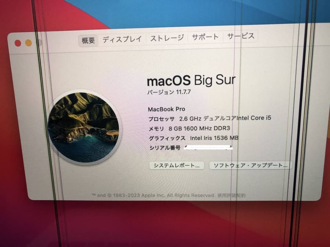 【縦線ジャンク】 MacBook Pro 2014 英字キーボード