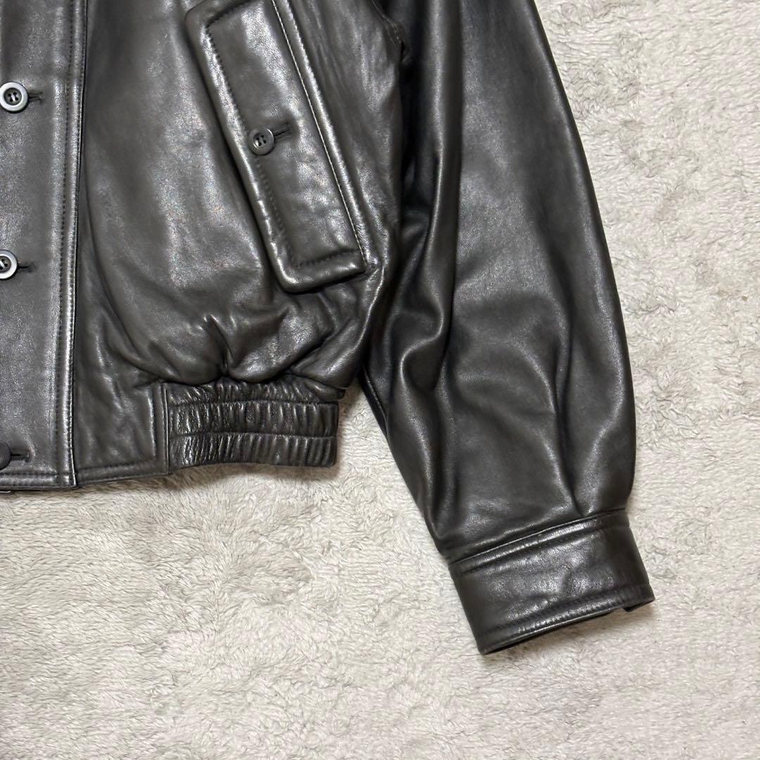 ixiz レザージャケット ラムレザー 短丈 ボックスシルエット M CE43