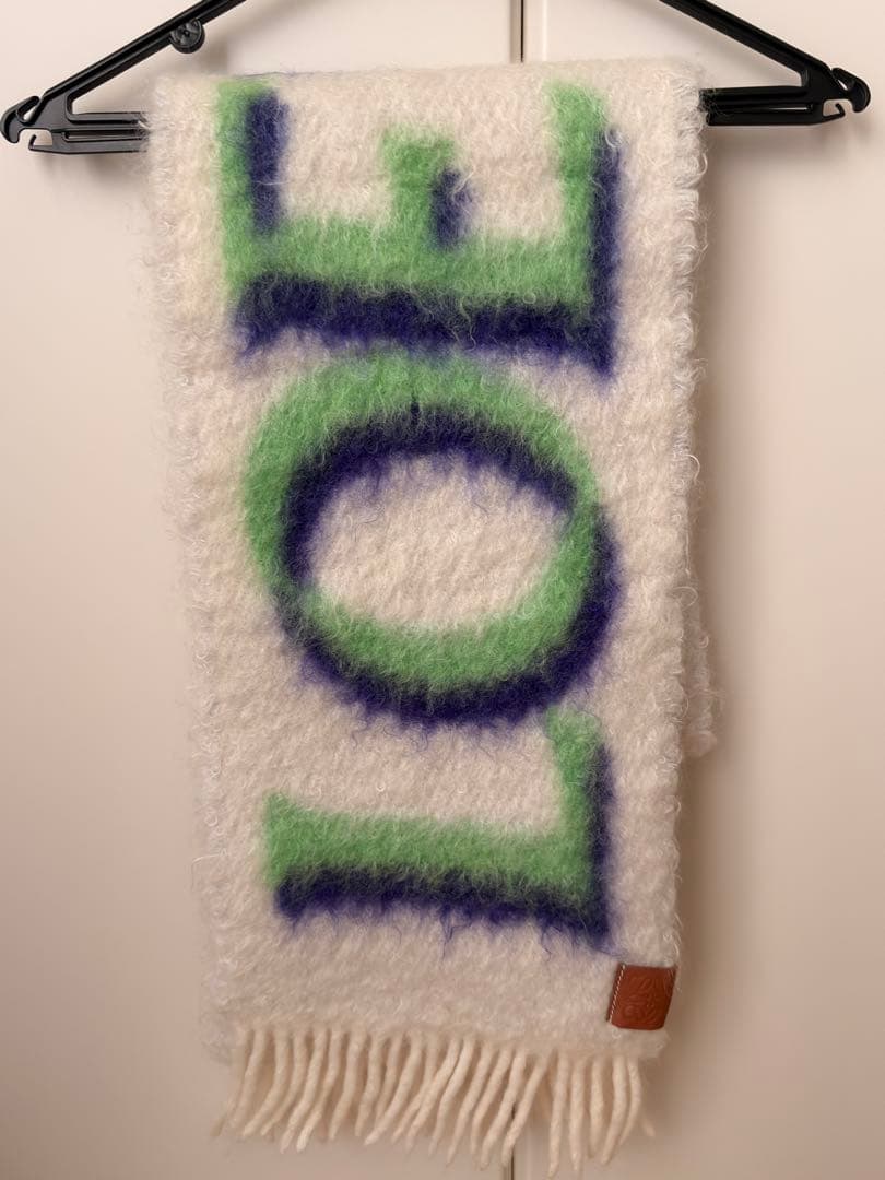 LOEWE マフラー ホワイト/グリーン/パープル ロエベ LOEWE LOEWE マフラー F655254X01 ウール モヘア ストール