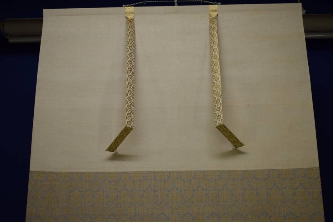 真作/鳥心/鴨図/桐共箱太巻箱付/布袋屋掛軸