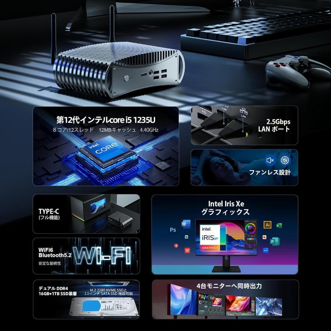 ミニ㍶ 第12世代インテル core i5-1235U 10コア 12スレッド