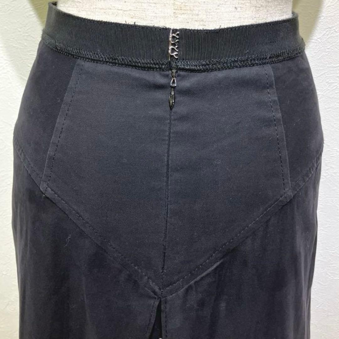 MIU MIU 黒 タイト フレアスカート ミモレ丈 前後ホック イタリア製